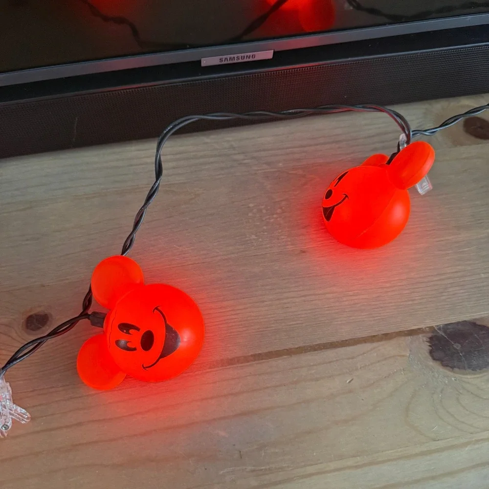 DISNEY PARKS AUTHENTIC MICKEY MOUSE Pumpkin Lights Set/10 Indoor/Outdoor HTF